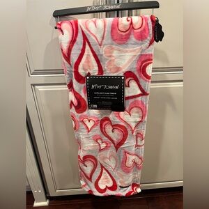 Betsey Johnson Red and Pink Valentine’s Heart Throw Blanket